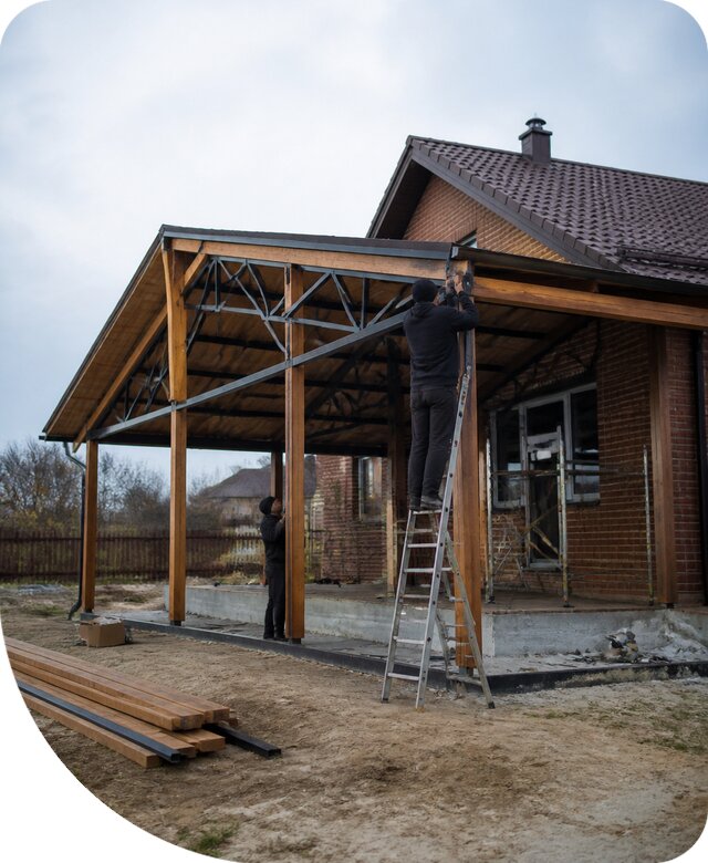 Пристройка навеса к дому и участку в Кисловодске под ключ